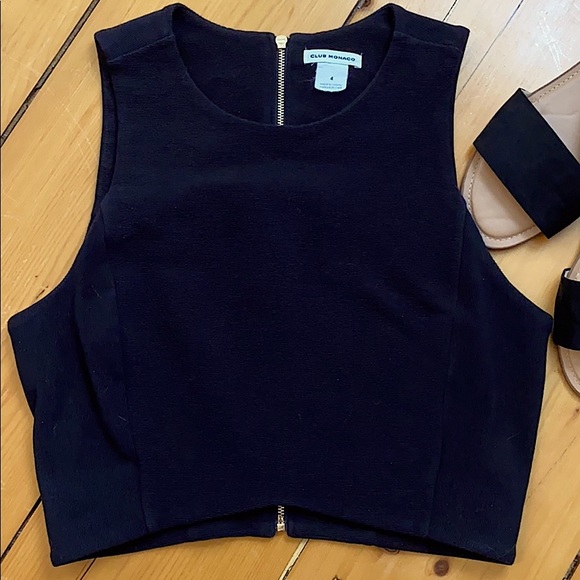 Club Monaco back zip crop top. - Picture 3 of 6